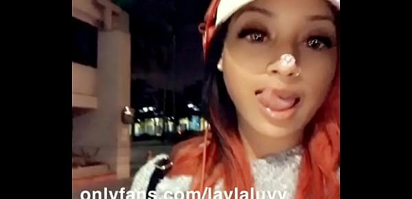  SEXY MODEL LAYLA LUVV WITH SUPER LONG TONGUE